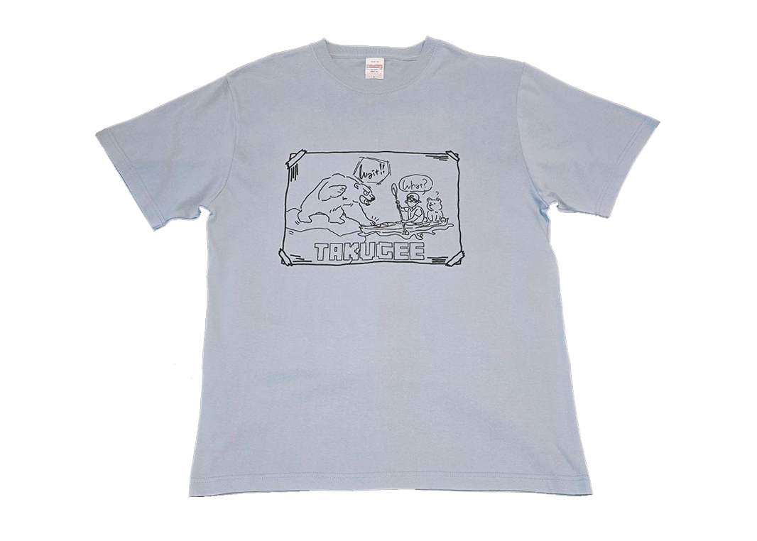 【受注生産】タクゲー「子熊誘拐事件」Tシャツ・アシッドブルー